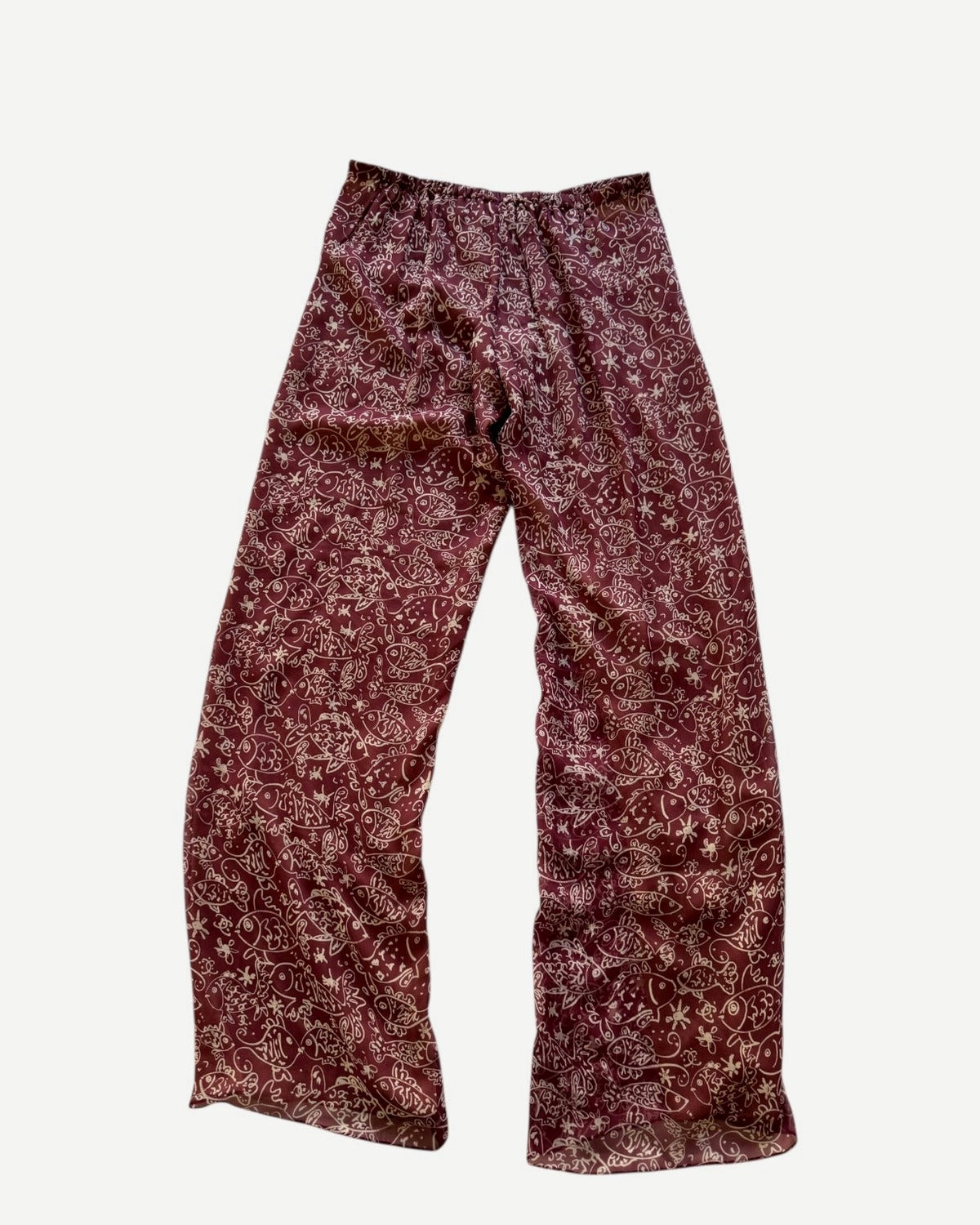 Chanel 2025 Cruise Flared Fish Print Silk Pants Sample