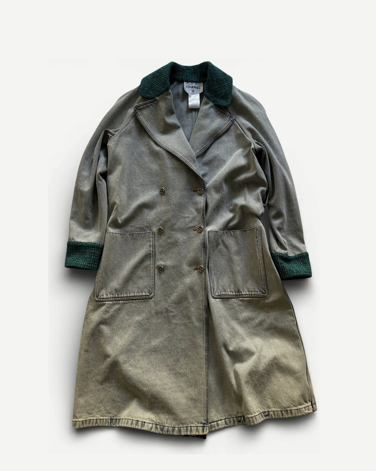 Chanel SS22 Oversized Washed Denim Overcoat Sample