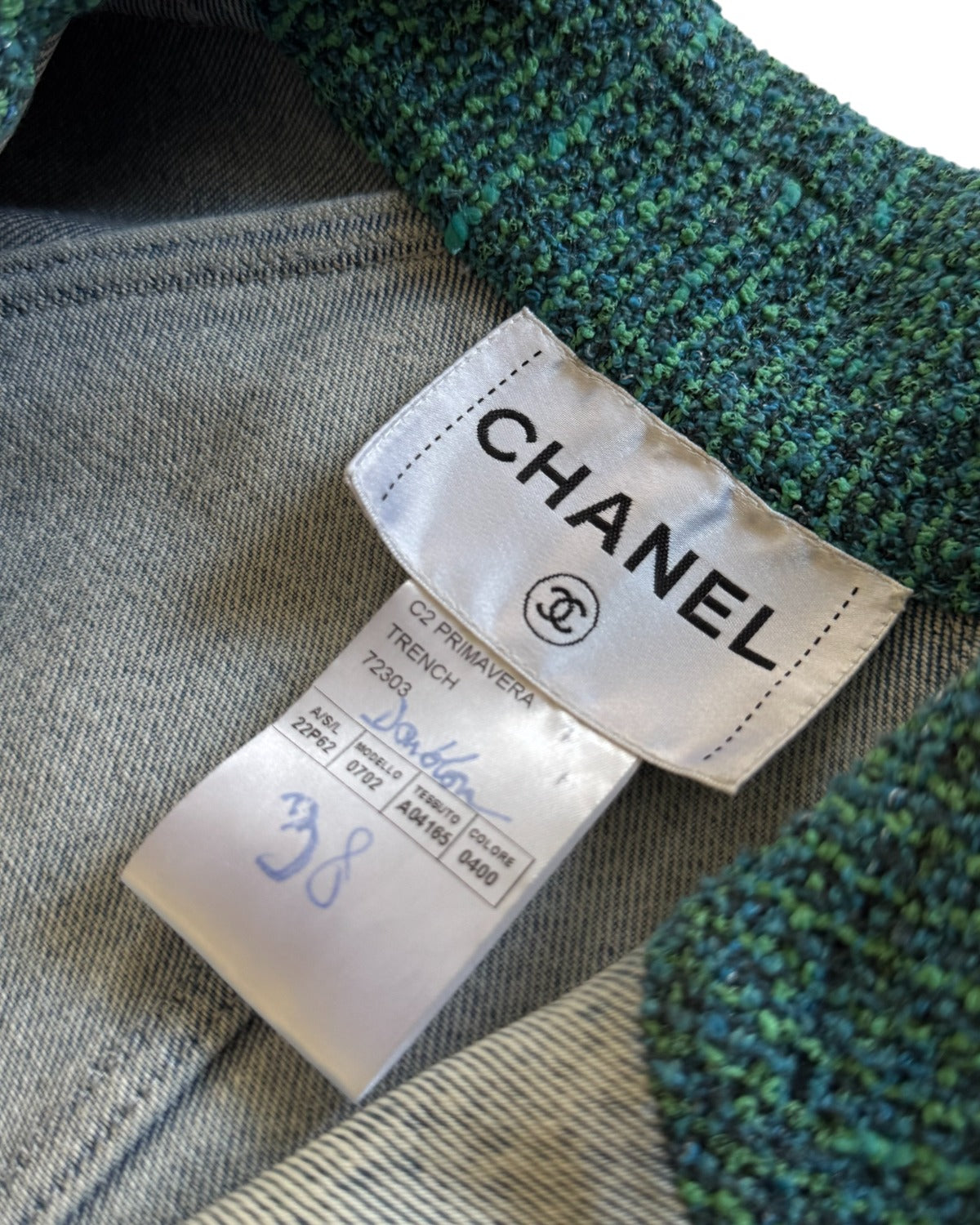 Chanel SS22 Oversized Washed Denim Overcoat Sample