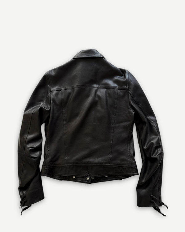 ジャケット・アウター John Galliano Cropped Leather Jacket Christian Dior SS04 by John Galliano Bondage Black Leather Jacket