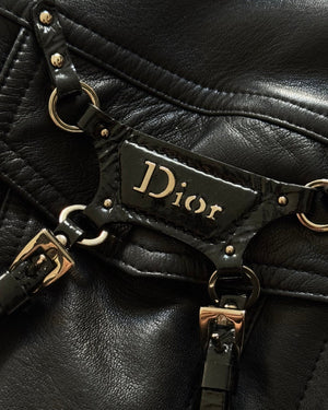 Christian Dior SS04 by John Galliano Bondage Black Leather Jacket