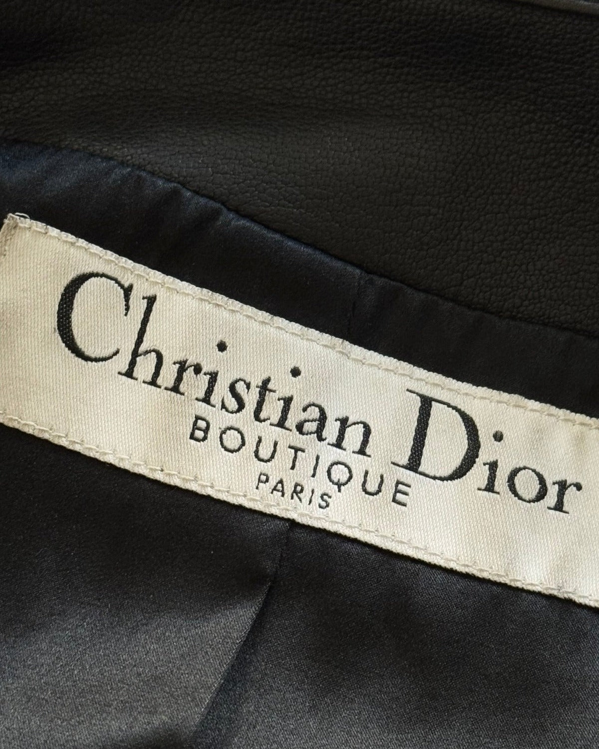 Christian Dior SS04 by John Galliano Bondage Black Leather Jacket