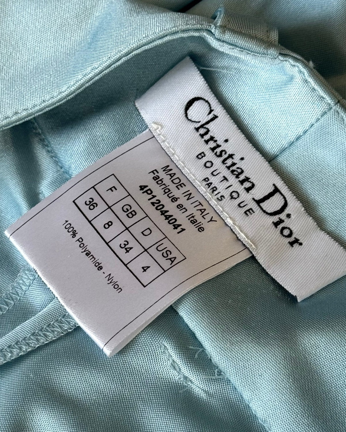 Christian Dior SS04 Baby Blue Nylon Buttoned Capri Pants