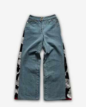 Chanel 2024 Flared Floral Cut Out Denim Sample