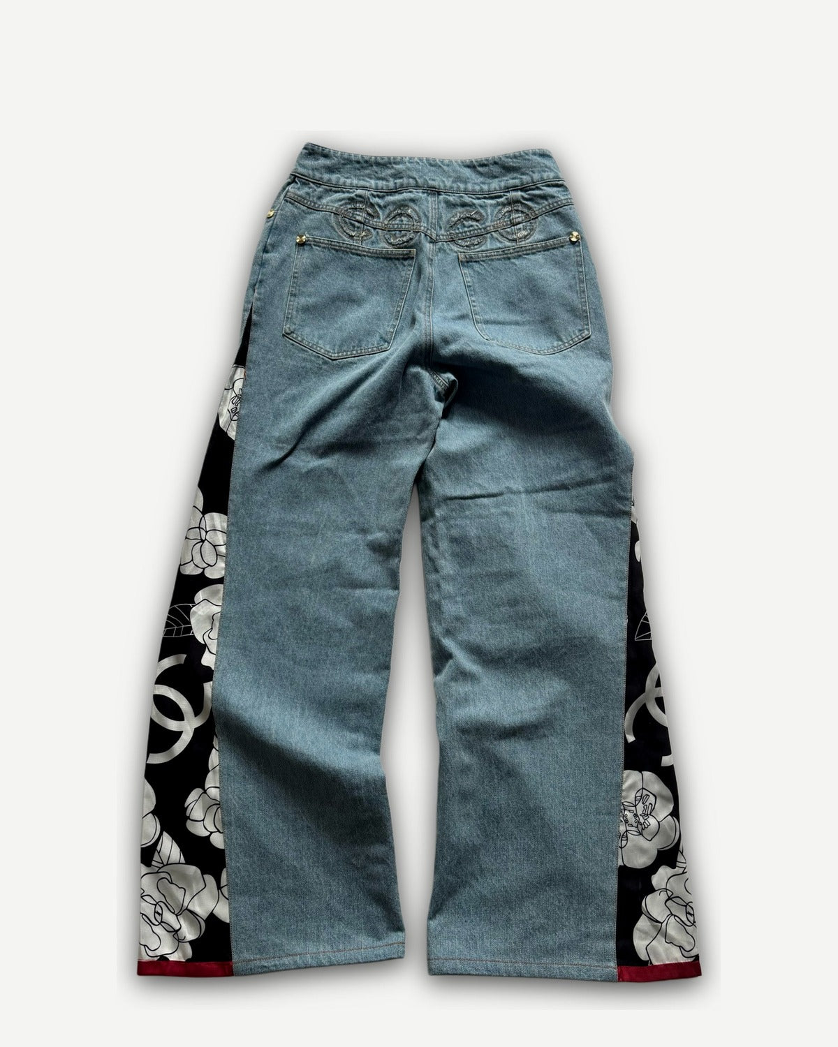 Chanel 2024 Flared Floral Cut Out Denim Sample