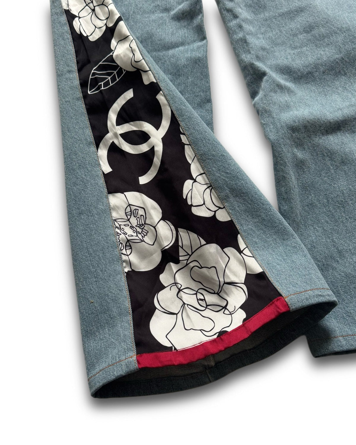 Chanel 2024 Flared Floral Cut Out Denim Sample