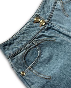 Chanel 2024 Flared Floral Cut Out Denim Sample