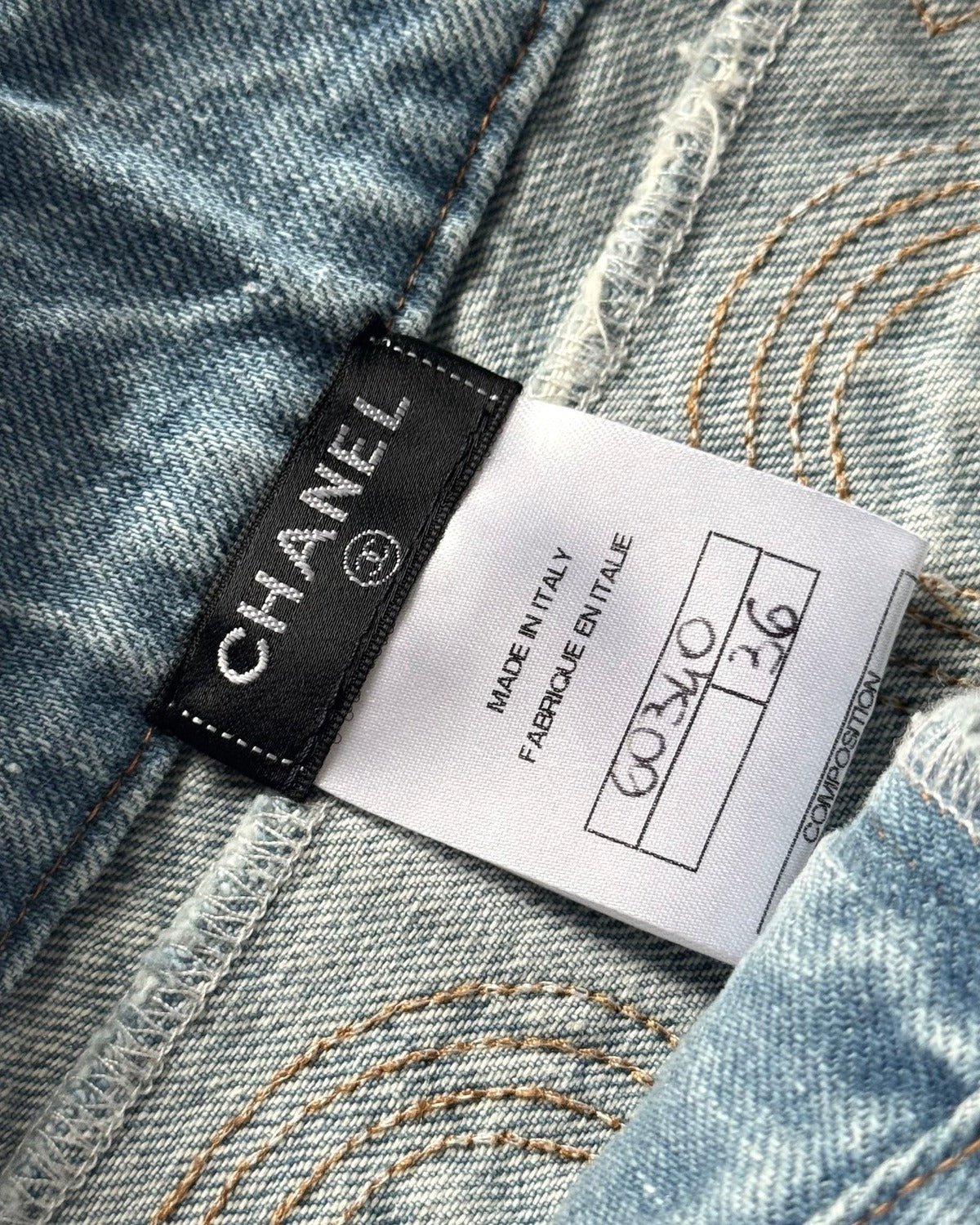 Chanel 2024 Flared Floral Cut Out Denim Sample