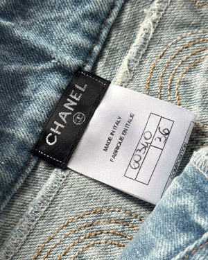 Chanel 2024 Flared Floral Cut Out Denim Sample