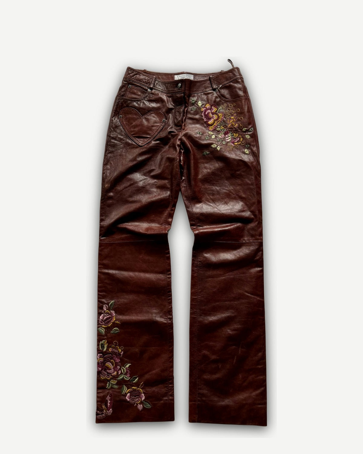 Christian Dior AW05 by John Galliano Floral Embroidered Leather Pants