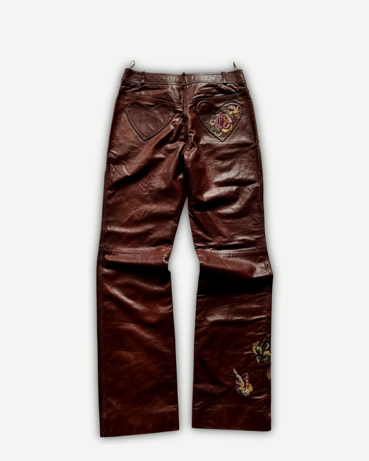 Christian Dior AW05 by John Galliano Floral Embroidered Leather Pants