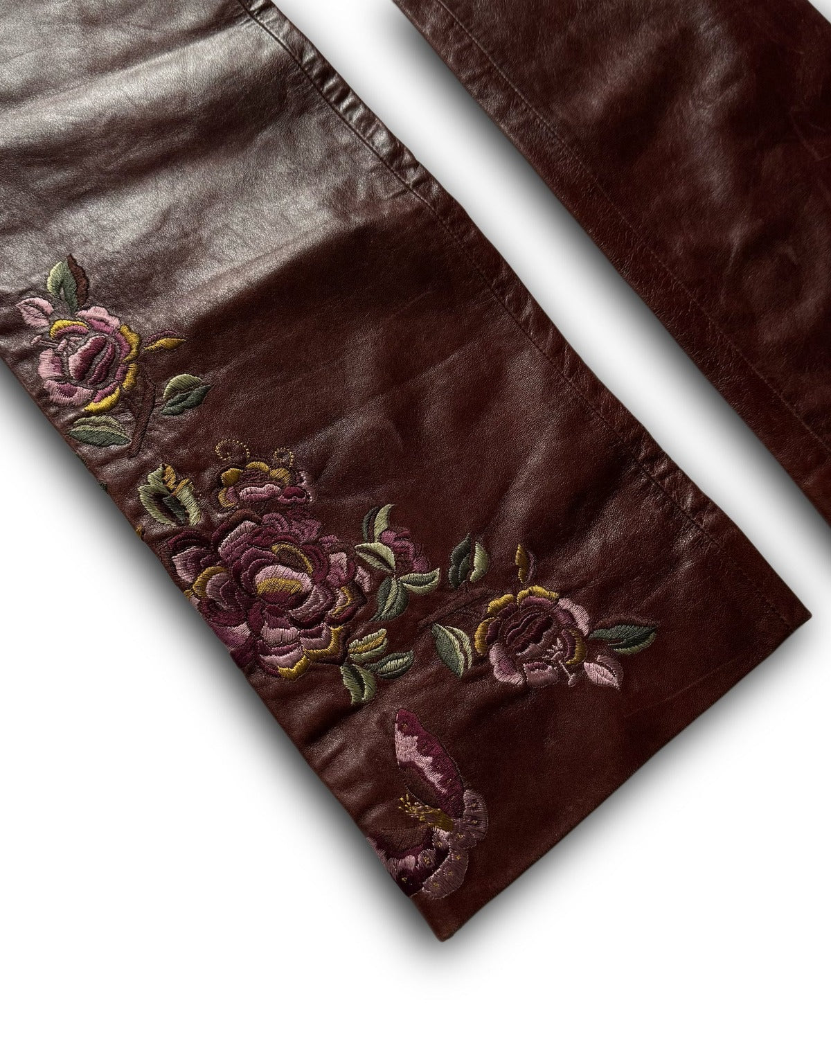Christian Dior AW05 by John Galliano Floral Embroidered Leather Pants
