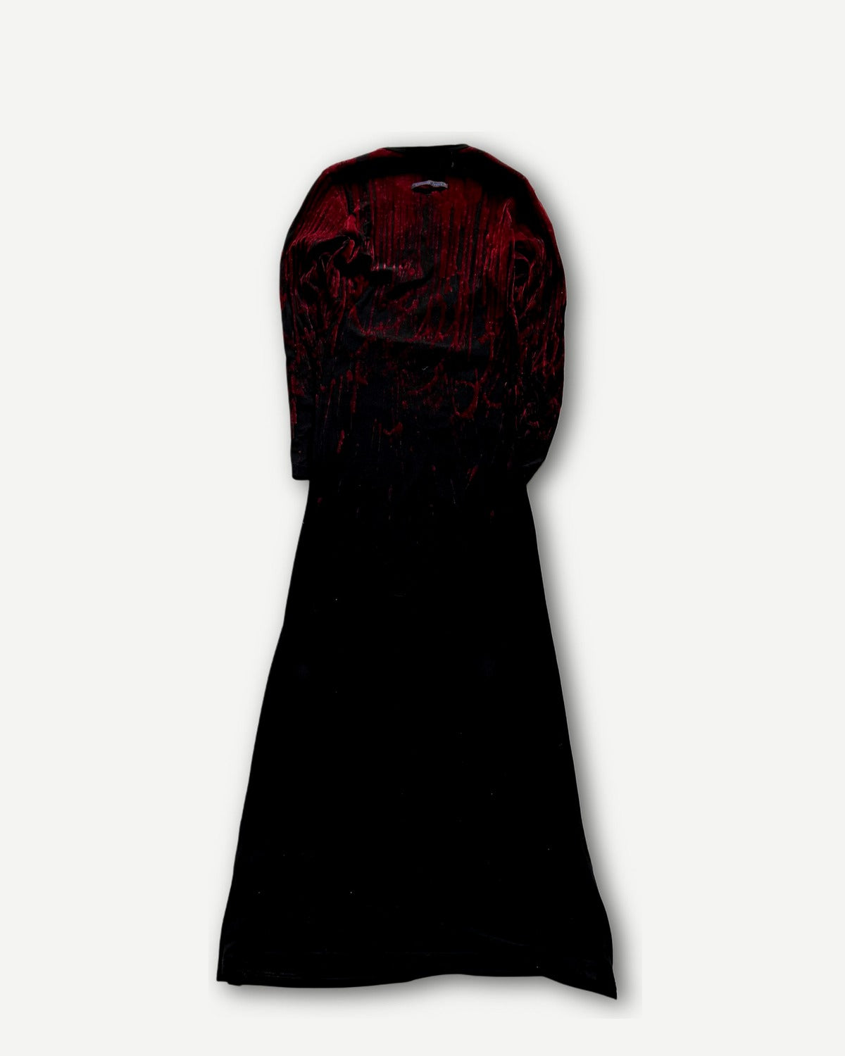 Jean Paul Gaultier Jeans AW98 Blood Drip Black Velvet Nylon Dress