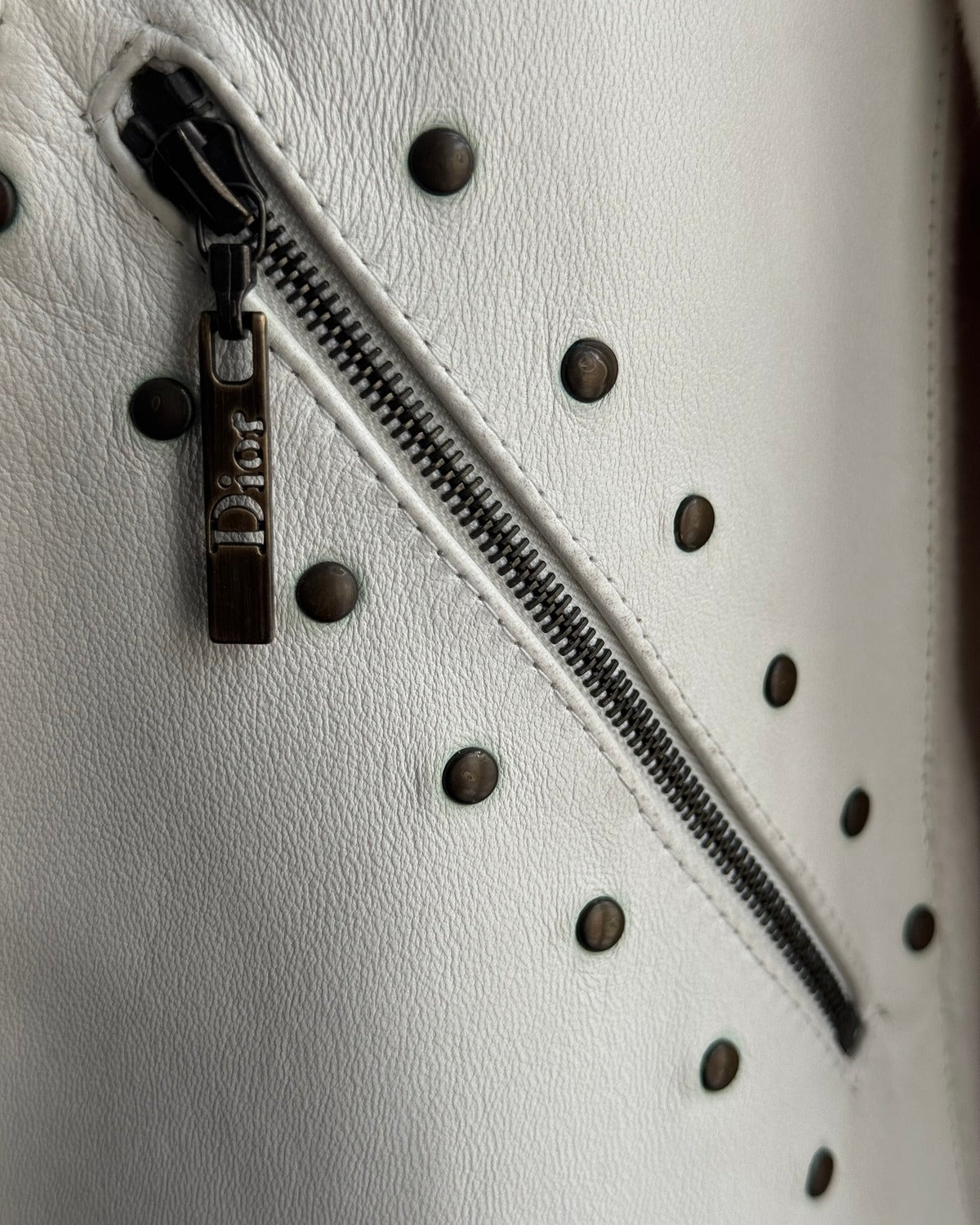 Christian Dior by John Galliano AW04 Leather Paneled Studded Coat