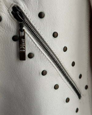Christian Dior by John Galliano AW04 Leather Paneled Studded Coat