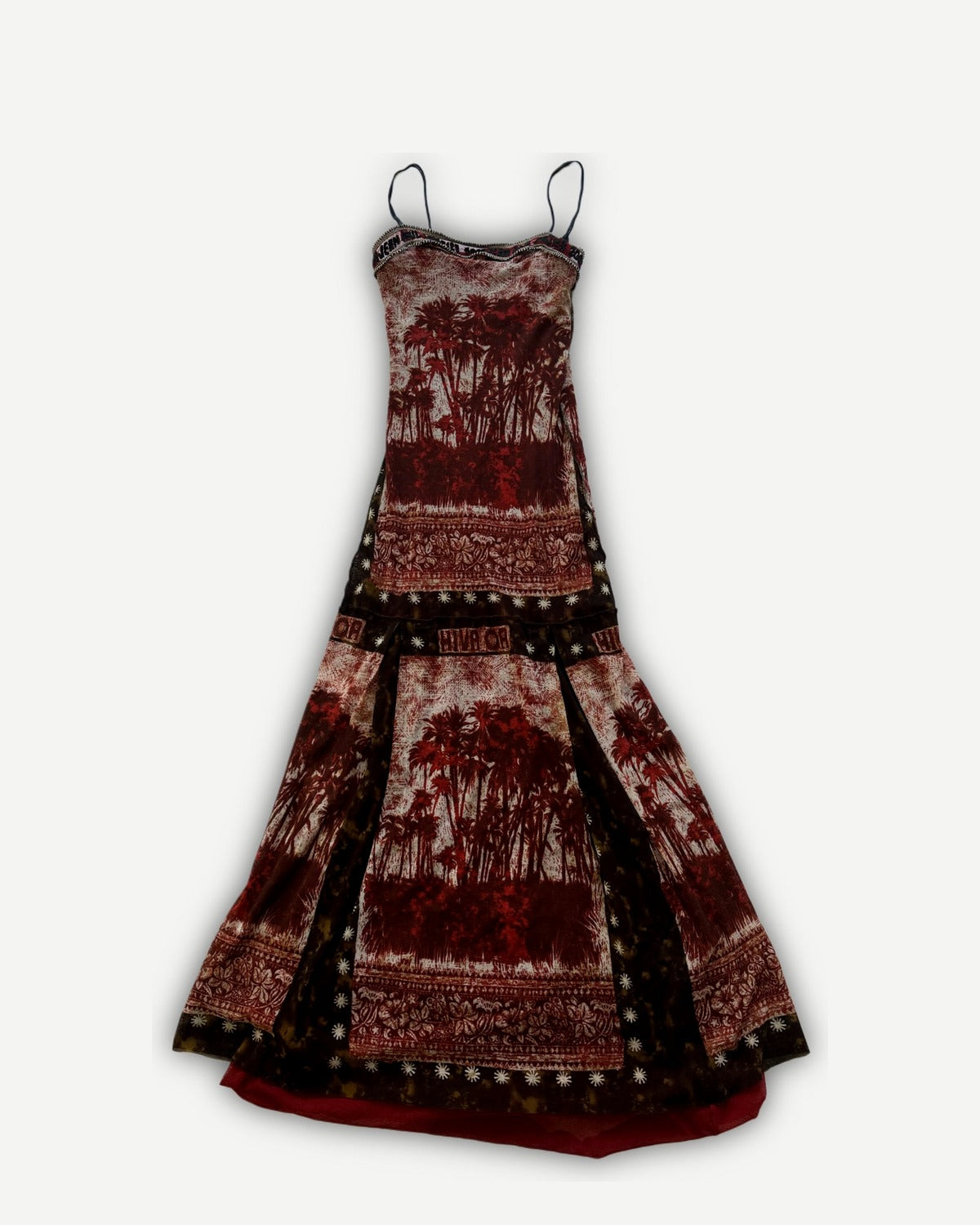 Jean Paul Gaultier 90s Classique Mesh Palm Print Dress