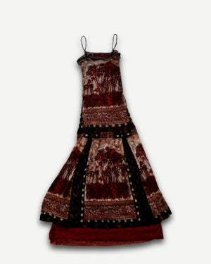 Jean Paul Gaultier 90s Classique Mesh Palm Print Dress