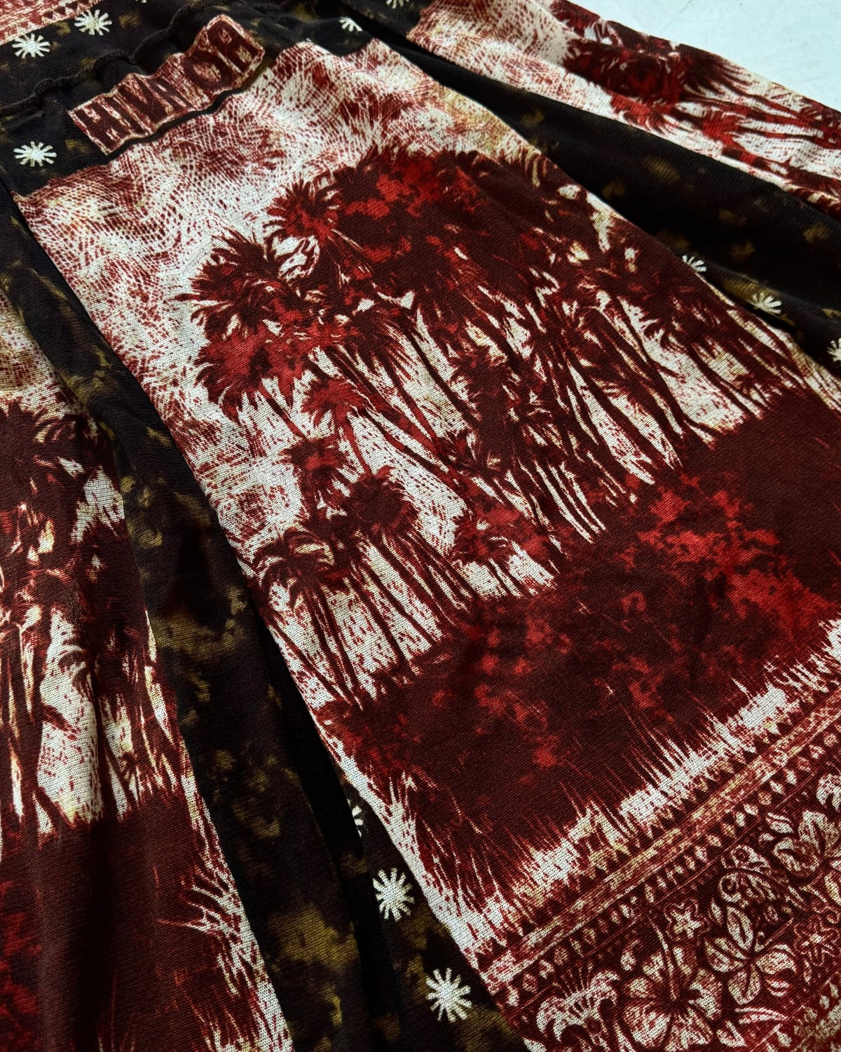 Jean Paul Gaultier 90s Classique Mesh Palm Print Dress