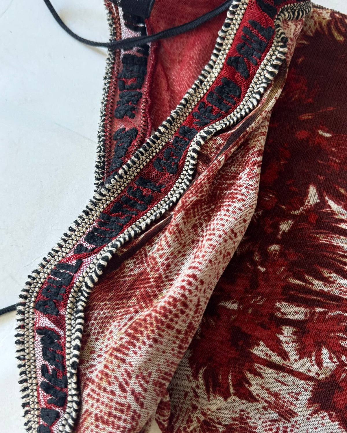 Jean Paul Gaultier 90s Classique Mesh Palm Print Dress