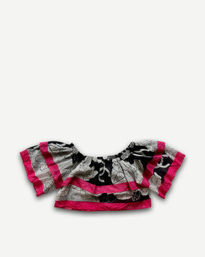 Chanel 2024 Floral Layered Logo Bustier Top
