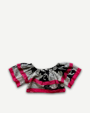 Chanel 2024 Floral Layered Logo Bustier Top