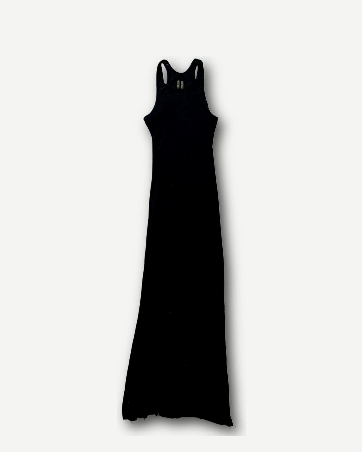 Rick Owens FW14 Black Ribbed Long Cotton Dress
