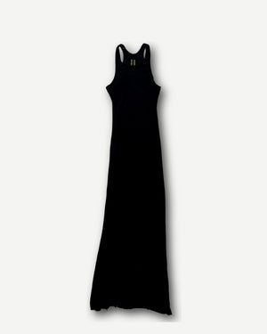 Rick Owens FW14 Black Ribbed Long Cotton Dress