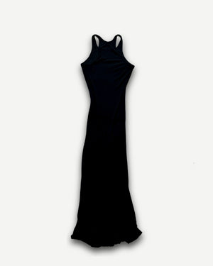 Rick Owens FW14 Black Ribbed Long Cotton Dress