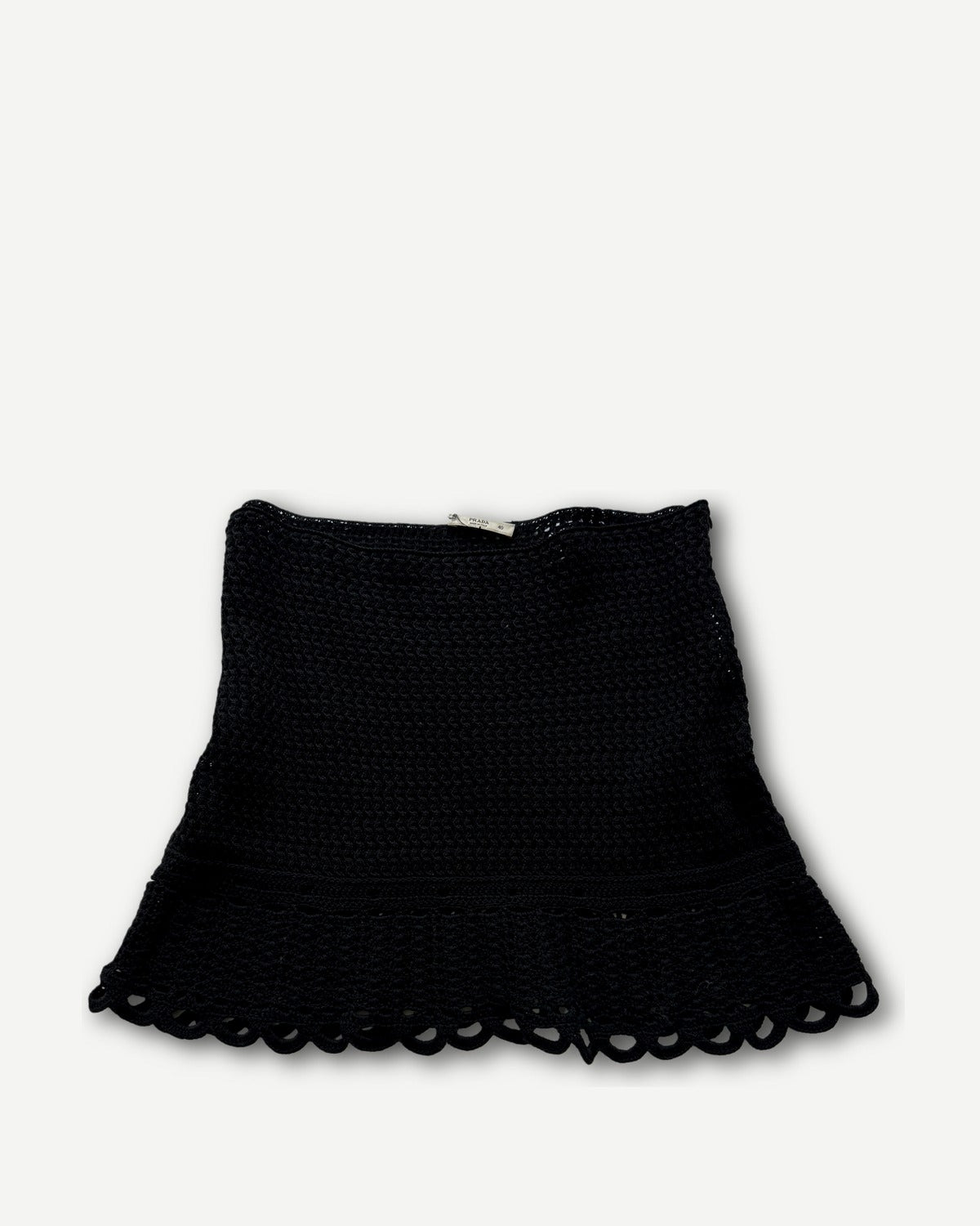 Prada Black Crochet Mini Skirt