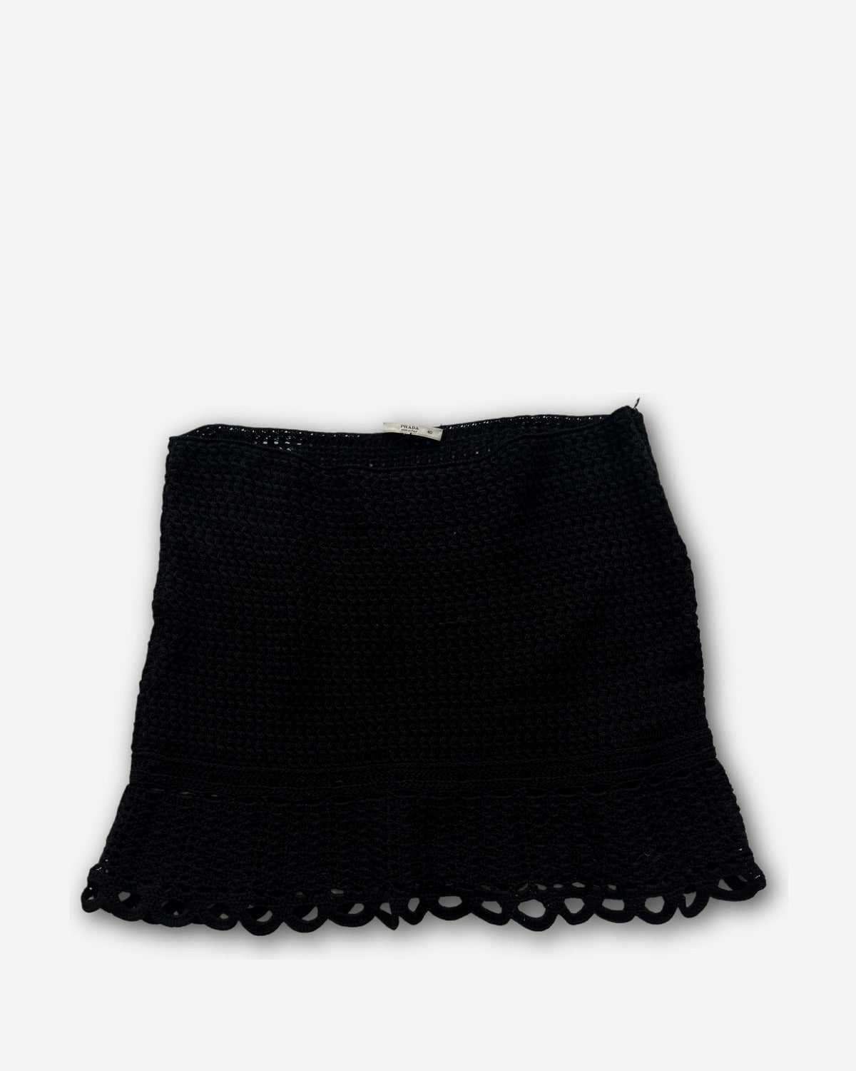 Prada Black Crochet Mini Skirt