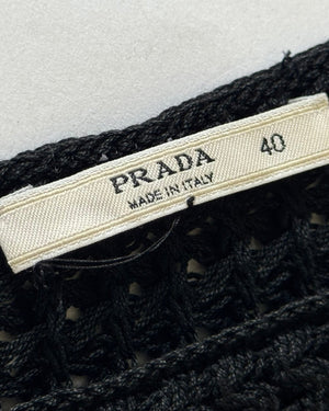 Prada Black Crochet Mini Skirt