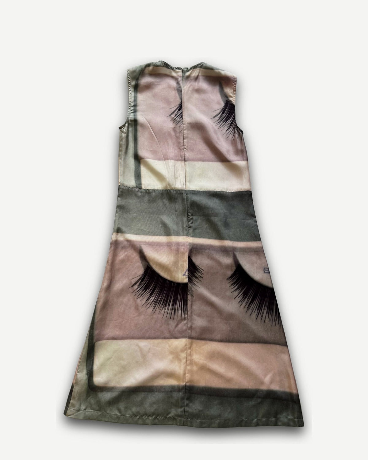 Celine SS18 by Phoebe Philo Eye Lashes Printed Silk Dress