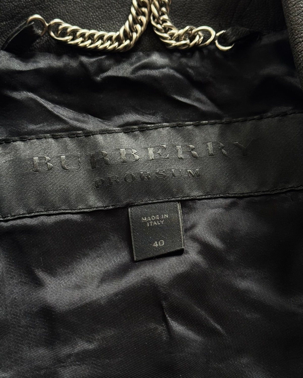 Burberry Prorsum by Christopher Bailey Padded Motorcycle Black Leather Jacket