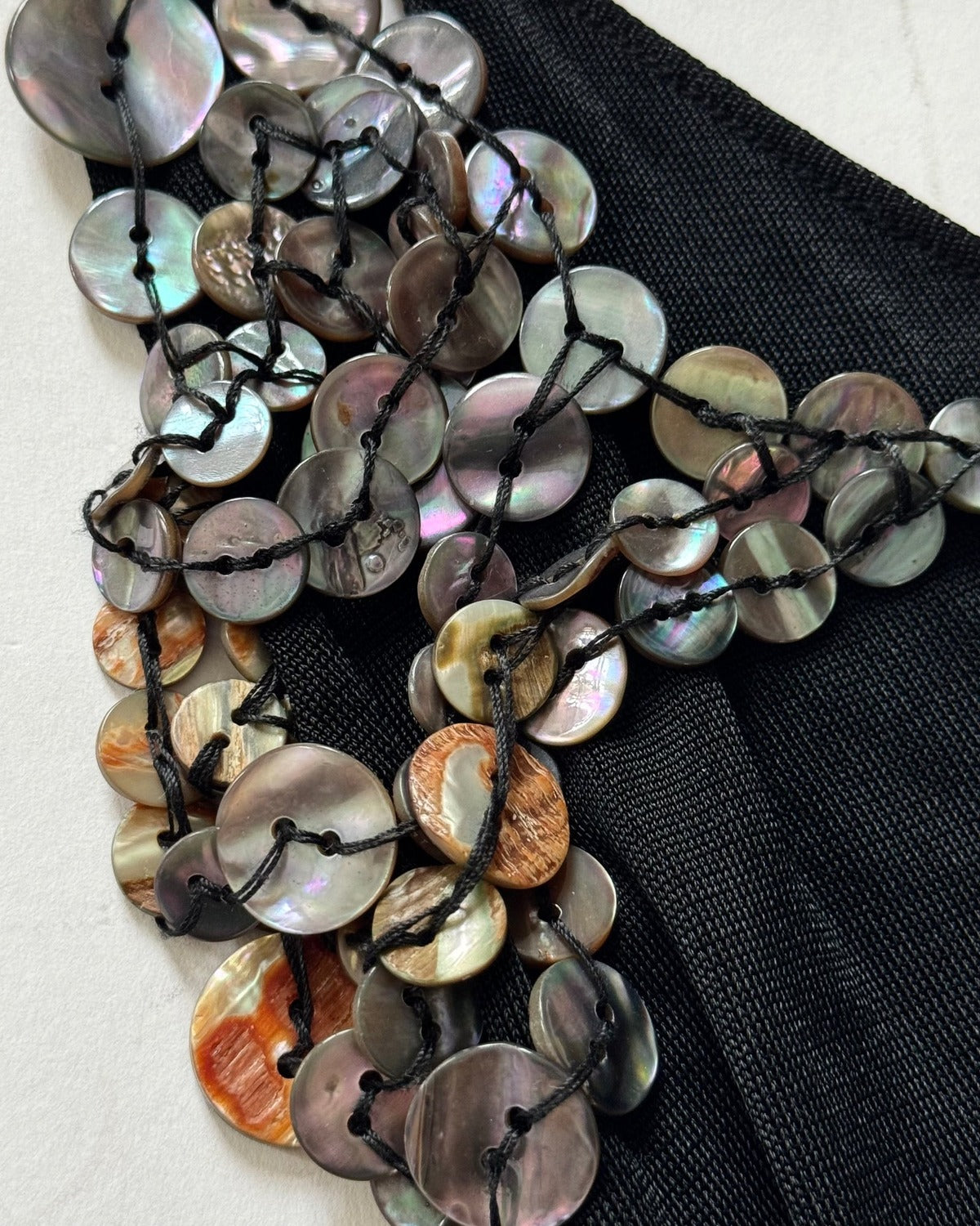 Jean Paul Gaultier 90s Mother of Pearl Embellished Black Dress