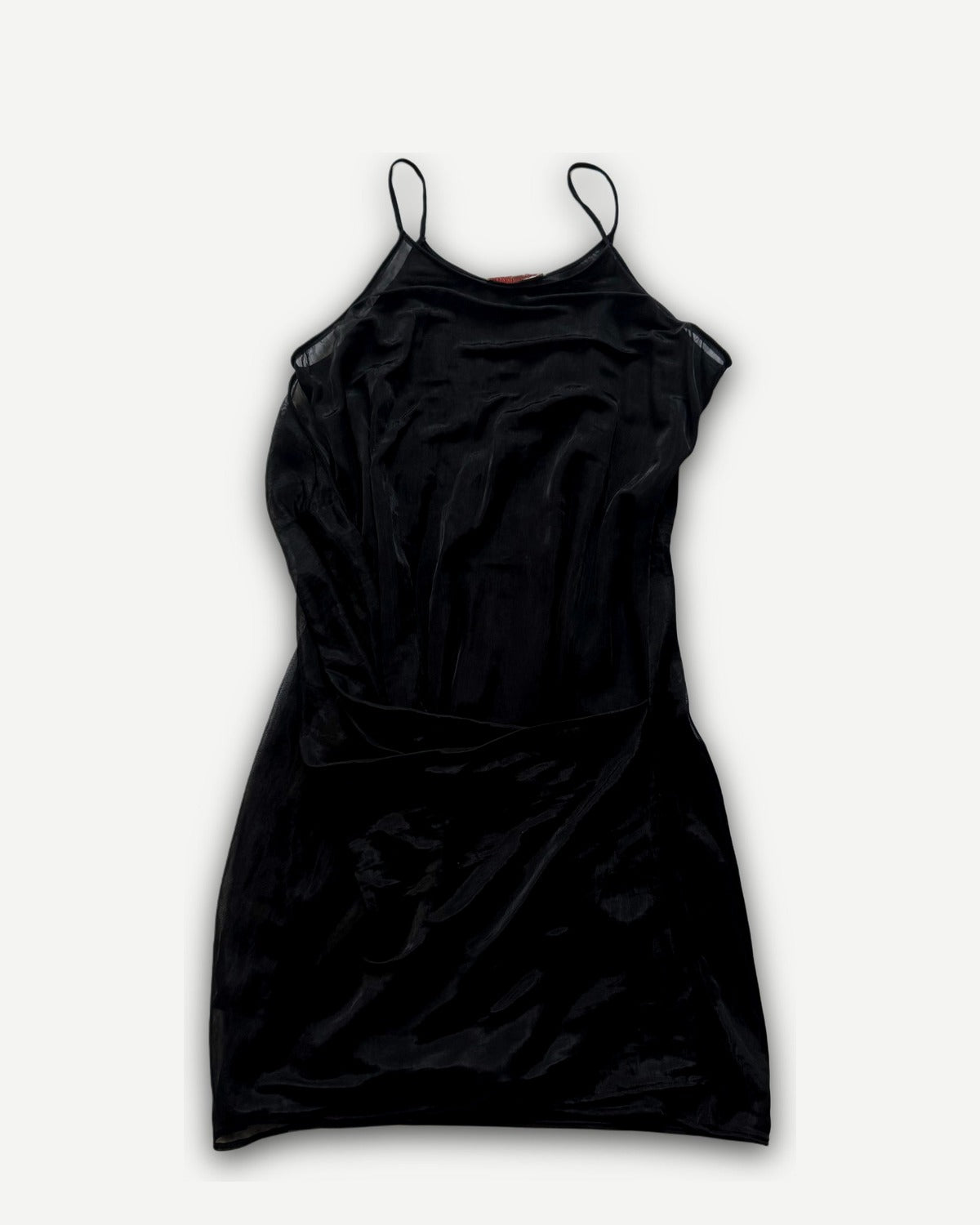 Helmut Lang SS95 Black Layered Sheer Dress