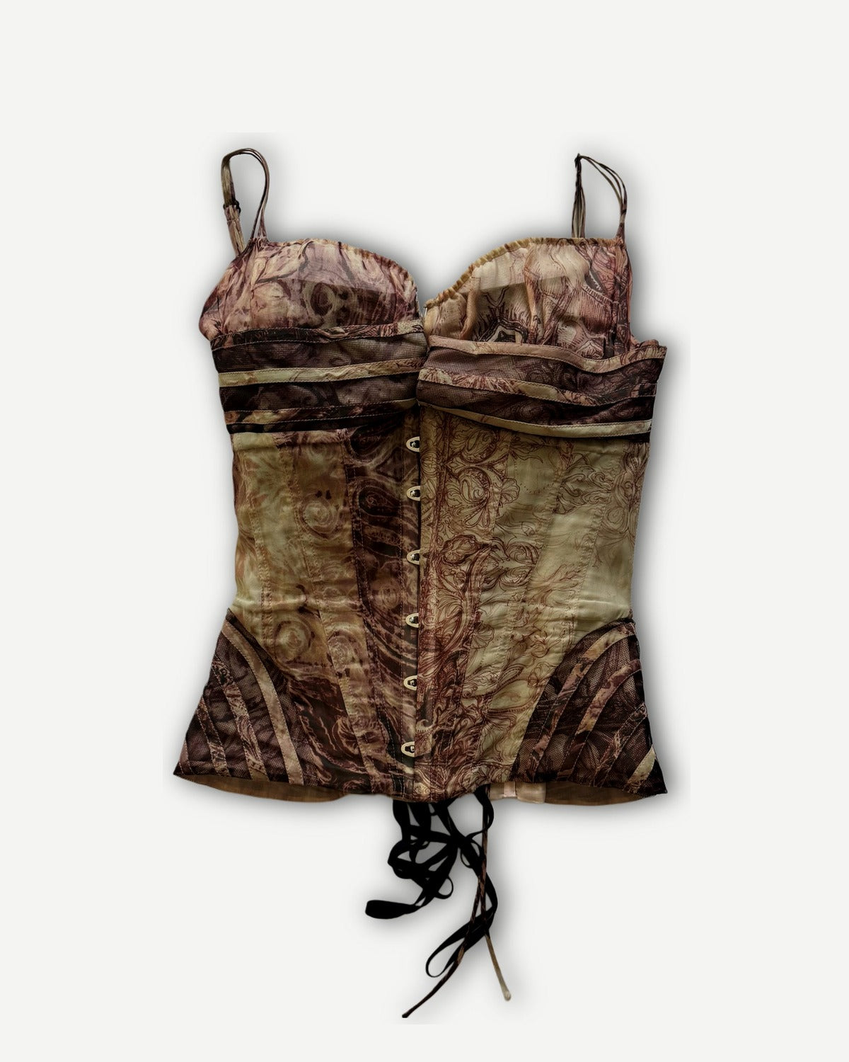 Jean Paul Gaultier 90s Printed Corset Bustier
