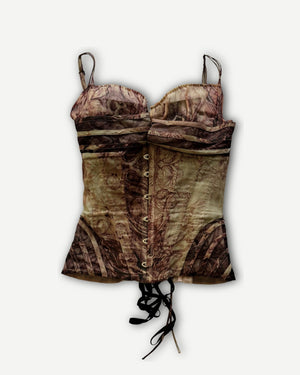 Jean Paul Gaultier 90s Printed Corset Bustier