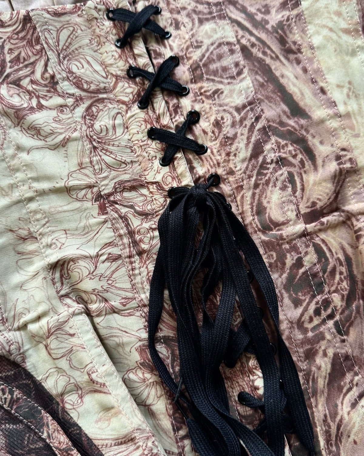 Jean Paul Gaultier 90s Printed Corset Bustier