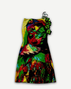 Jean Paul Gaultier SS00 Psychedelic Sequin Detailed Pareo Dress