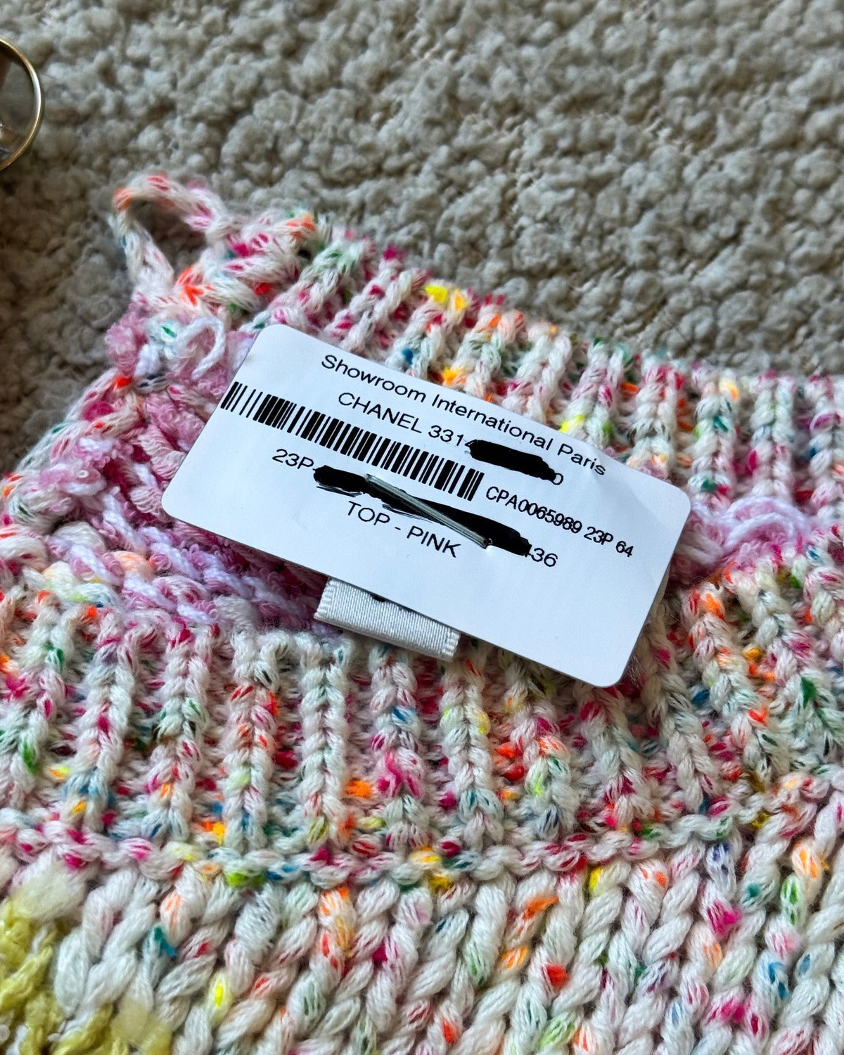Chanel SS23 Sample Multicolor Heart Knit Sweater