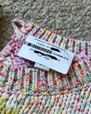Chanel SS23 Sample Multicolor Heart Knit Sweater