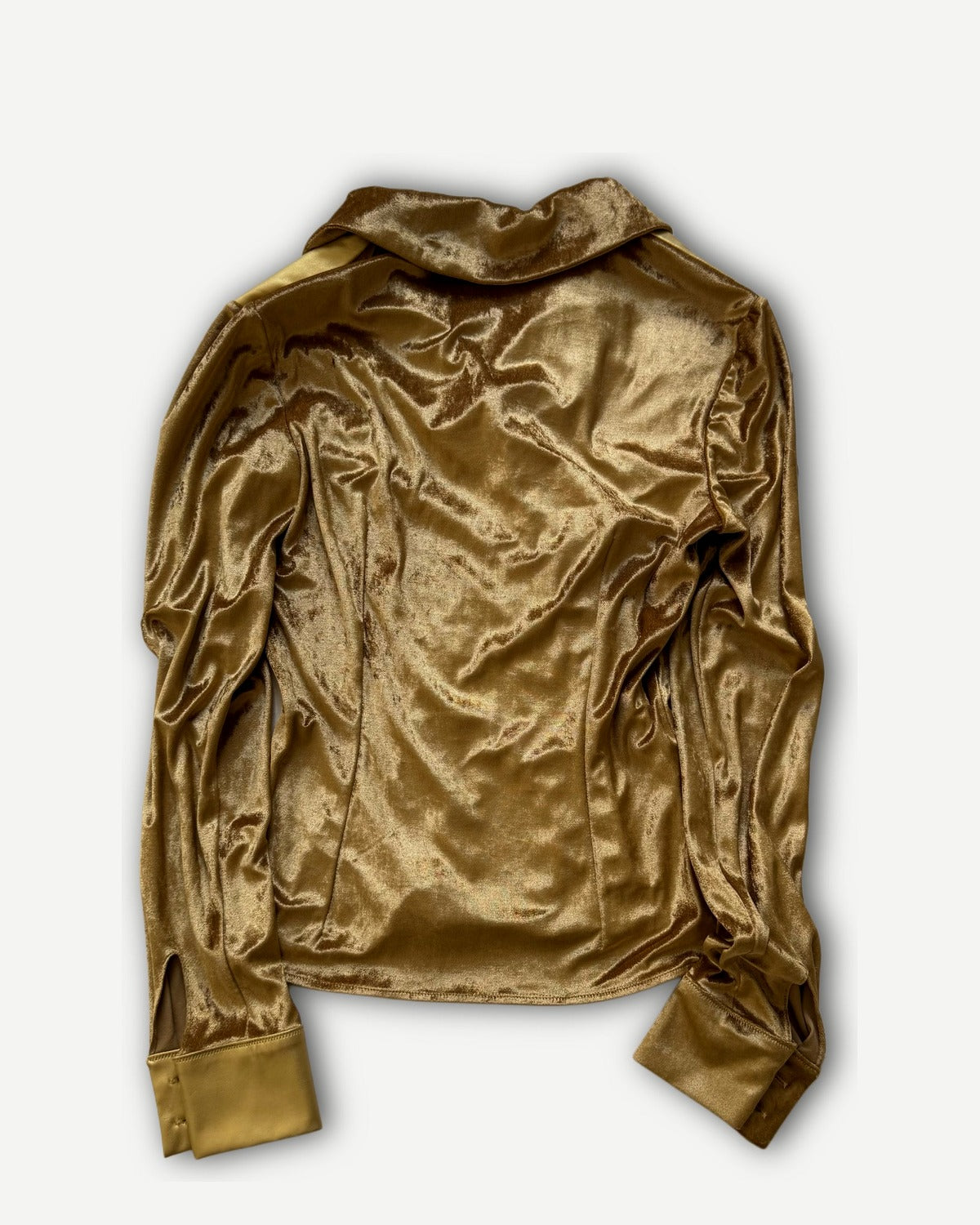 Chanel 2025 Sample Gold Velvet Western Shirt