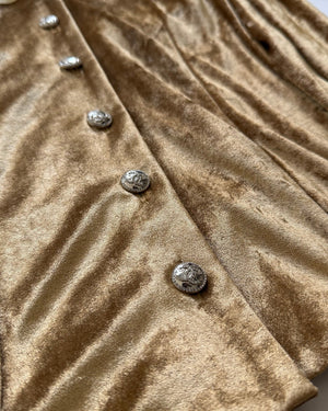 Chanel 2025 Sample Gold Velvet Western Shirt