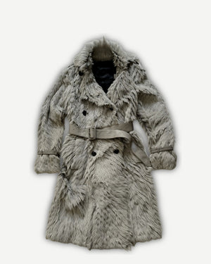 Burberry Prorsum by Christopher Bailey Belted Fur Coat