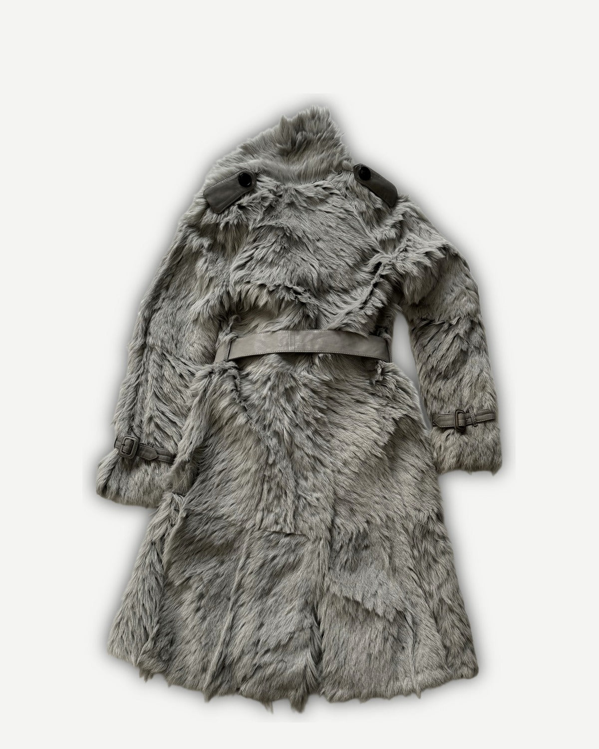 Burberry Prorsum by Christopher Bailey Belted Fur Coat