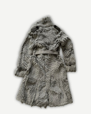 Burberry Prorsum by Christopher Bailey Belted Fur Coat