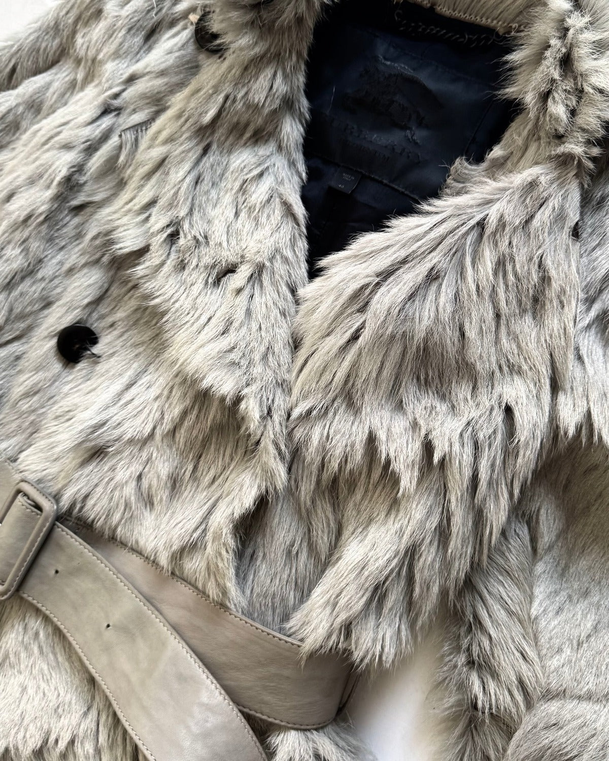 Burberry Prorsum by Christopher Bailey Belted Fur Coat