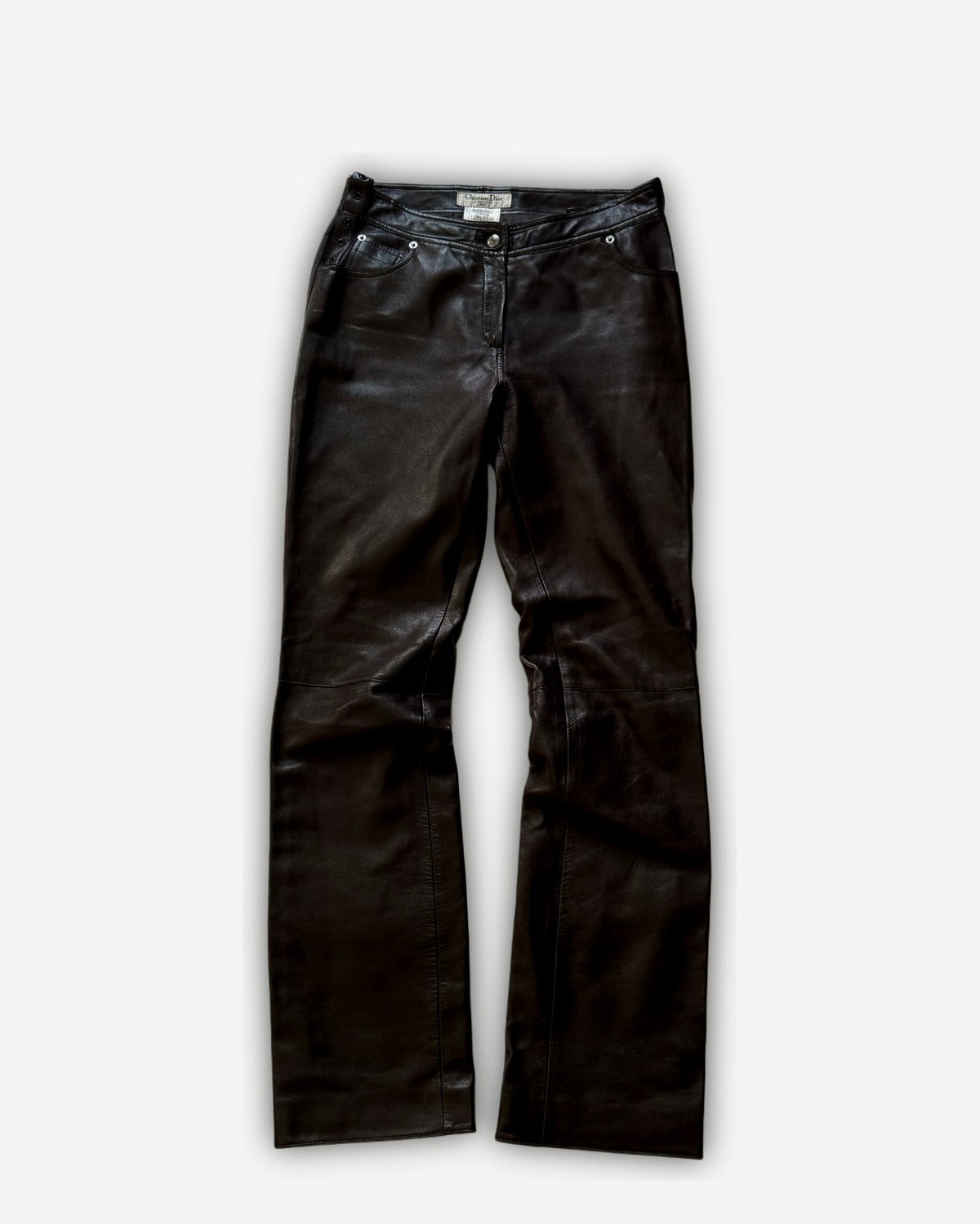 Christian Dior by John Galliano AW03 Belted Eyelet Leather Pants