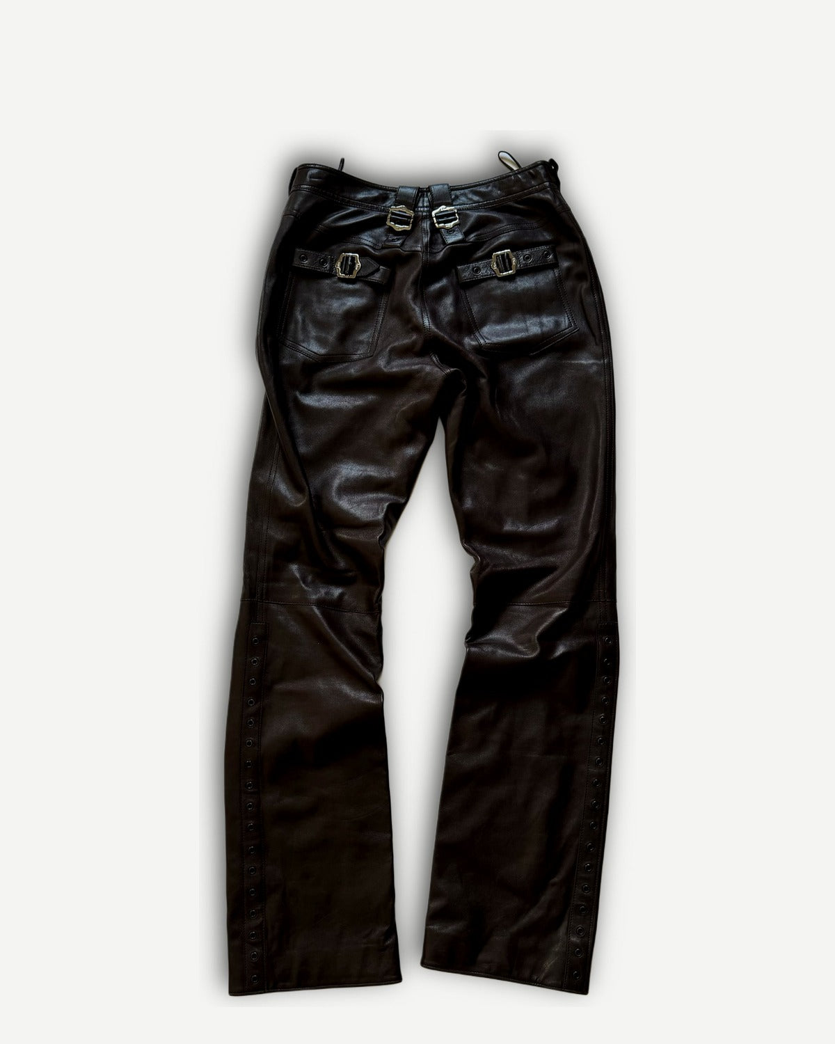 Christian Dior by John Galliano AW03 Belted Eyelet Leather Pants