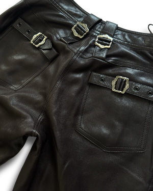 Christian Dior by John Galliano AW03 Belted Eyelet Leather Pants